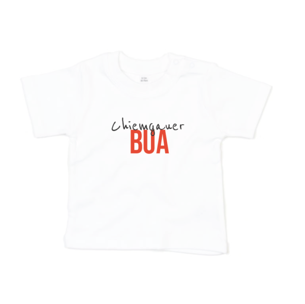 Baby T-Shirt– Chiemgauer Bua – Weiss