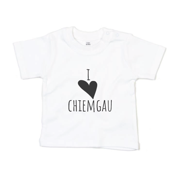 Baby T-Shirt – I Love Chiemgau – Weiss